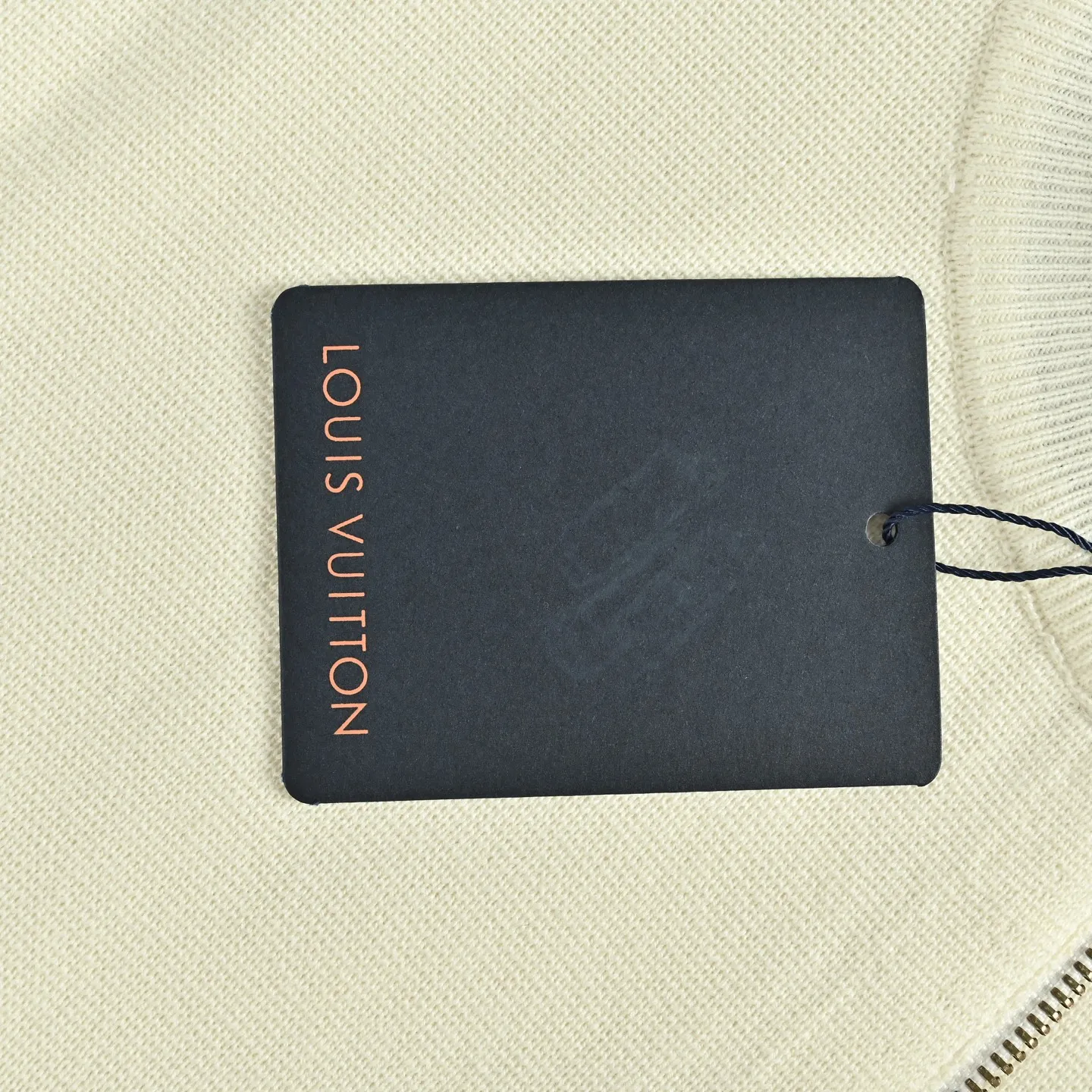 Louis Vuitton/Louis Vuitton off-white embroidered patchwork mixed knitted sports jacket